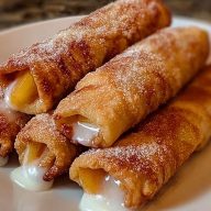 Peach Cobbler Egg Rolls Recipe