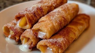 Peach Cobbler Egg Rolls Recipe