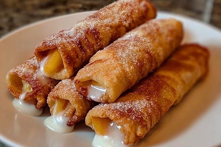 Peach Cobbler Egg Rolls Recipe