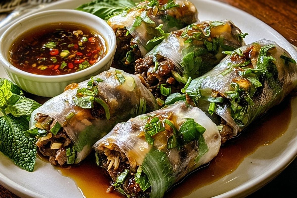 Thai Basil Beef Rolls