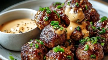 The Best Korean BBQ Meatballs with Spicy Mayo Dip