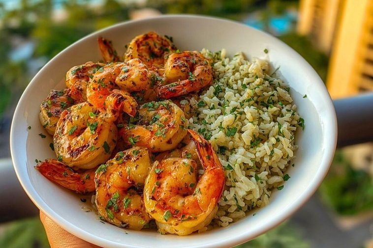 Ultimate Creamy Garlic Butter Shrimp Bowl Recipe with Herb Rice