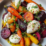 Roasted Beets and Carrots with Burrata Salad