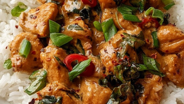 Spiced Coconut Basil Chicken with Rice