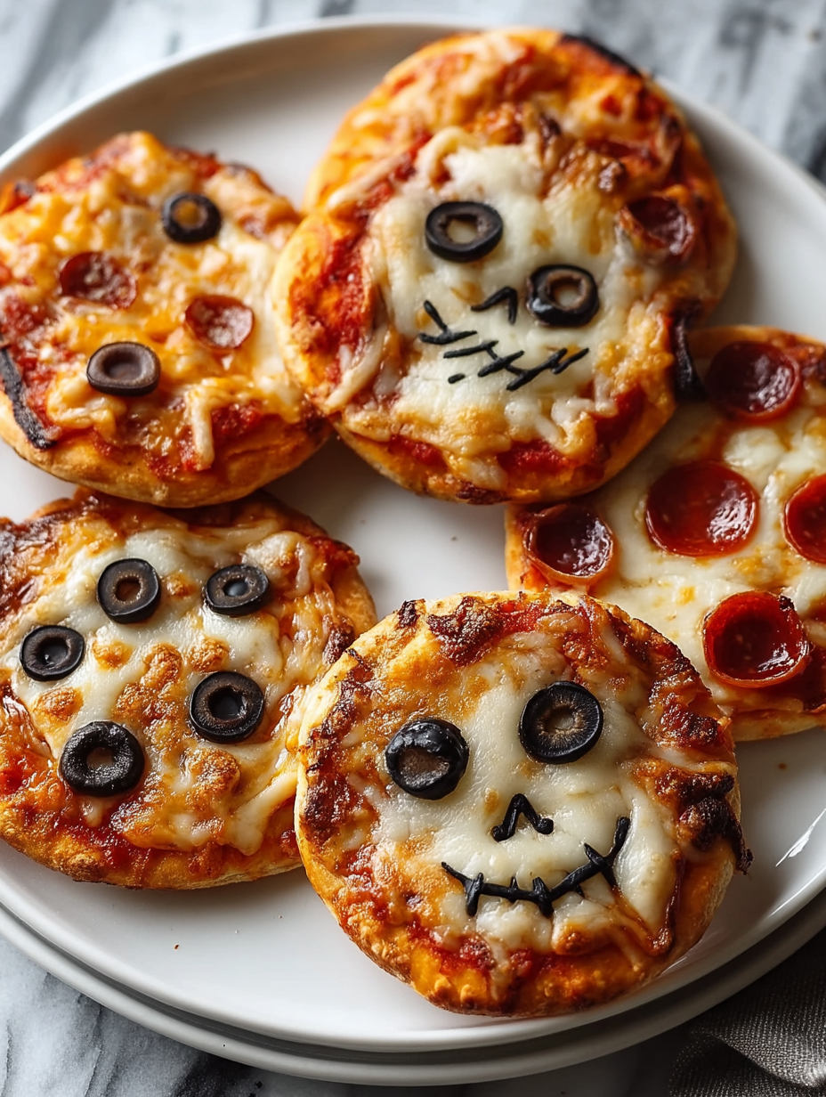 Halloween Mini Pizzas