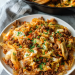 Easy Ground Beef and Cabbage Skillet Dinner