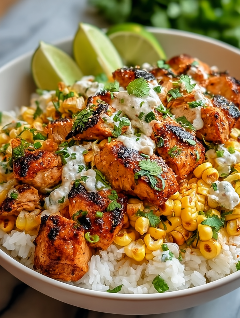 Street Corn Chicken Rice Bowl
