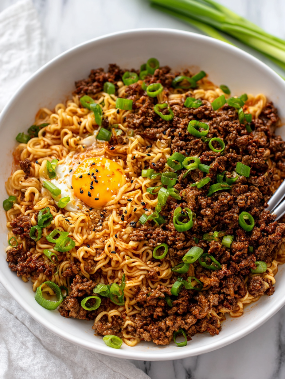 Korean-Style Ground Beef Ramen