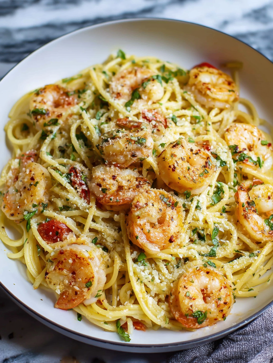 Easy Garlic Shrimp Pasta