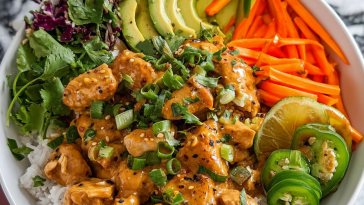 Spicy Thai Peanut Chicken Bowl