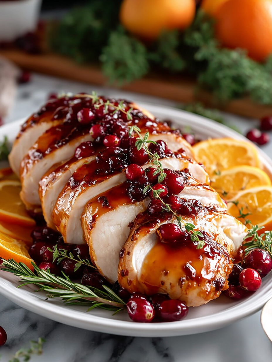 Perfect Cranberry Orange Glazed Turkey Breast