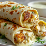 Cozy Cheesy Garlic Chicken Wraps