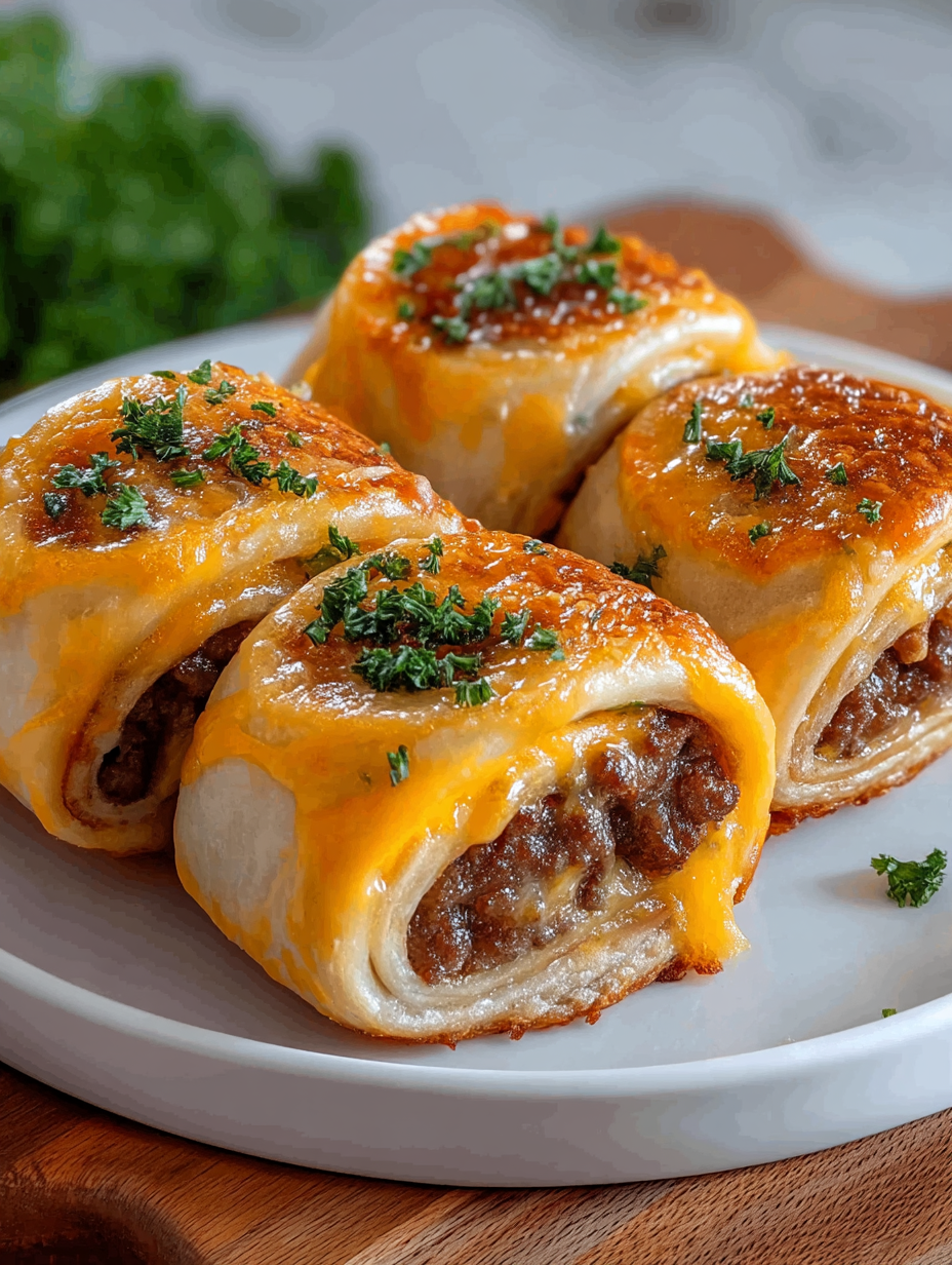 Irresistible Garlic Butter Cheeseburger Rollups