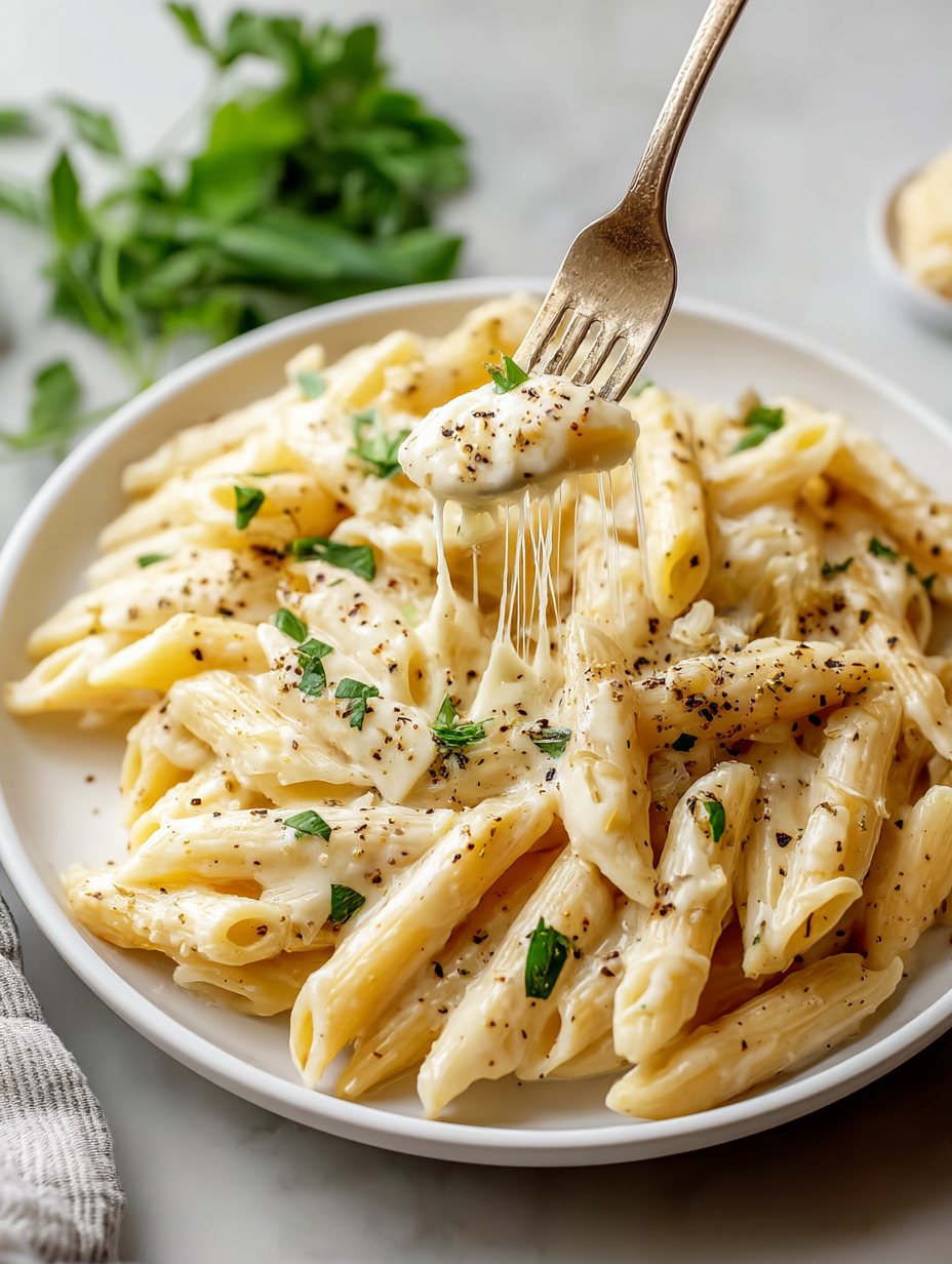 Creamy Garlic Penne Pasta