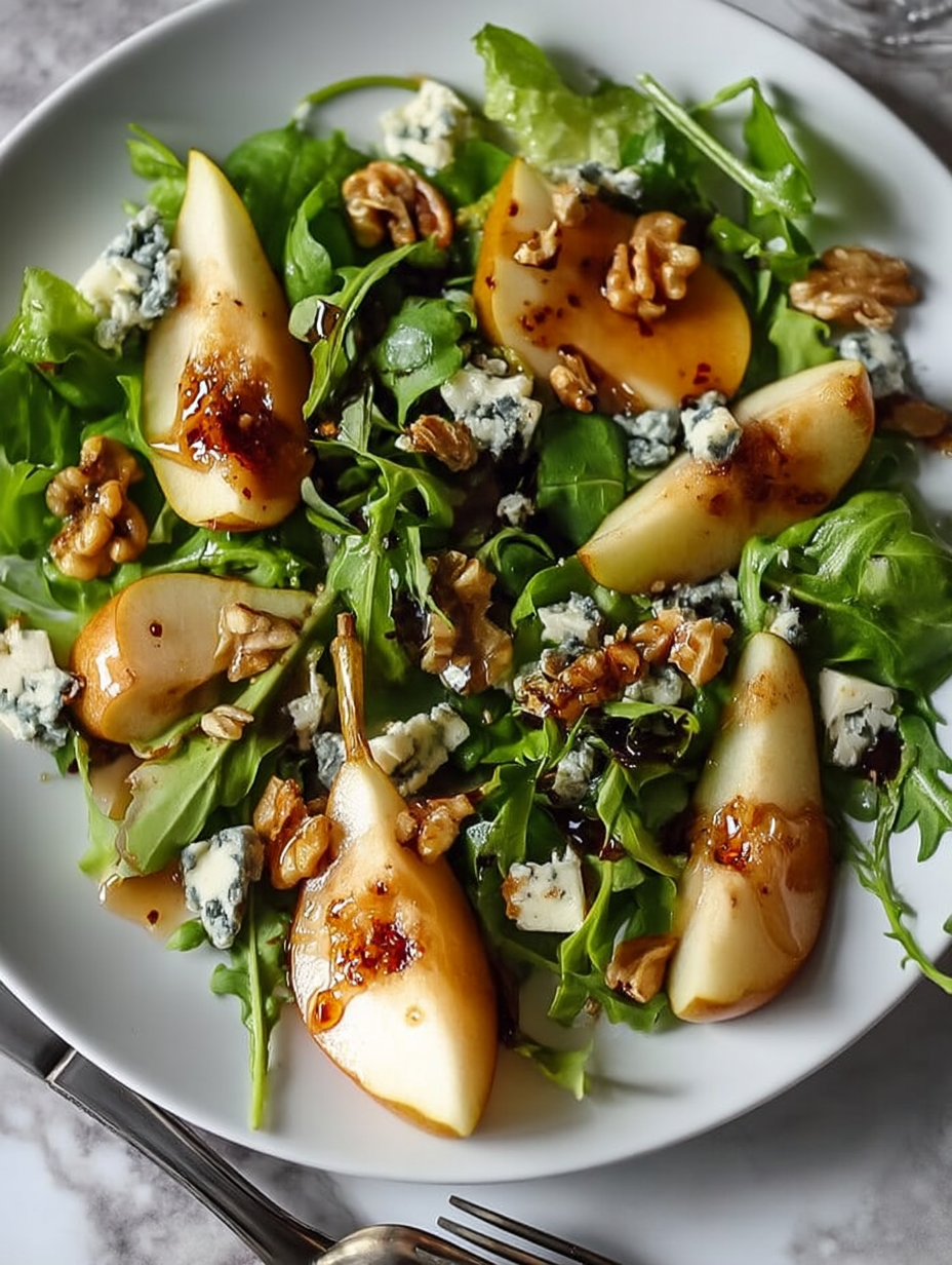 Caramelized Pear and Blue Cheese Salad