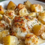 Garlic Parmesan Crockpot Chicken and Potatoes