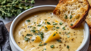 Cheddar Garlic Herb Potato Soup