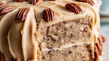 Buttery Pecan Cake with Brown Sugar Frosting