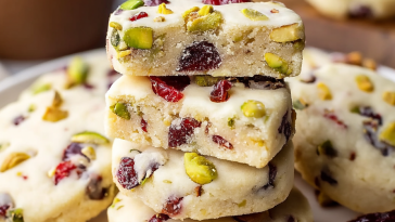 Cranberry Pistachio Shortbread Cookies