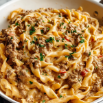 Stovetop Creamy Ground Beef Pasta