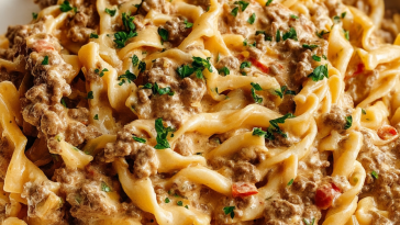 Stovetop Creamy Ground Beef Pasta