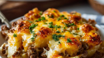 Cheesy Ground Beef and Potato Casserole