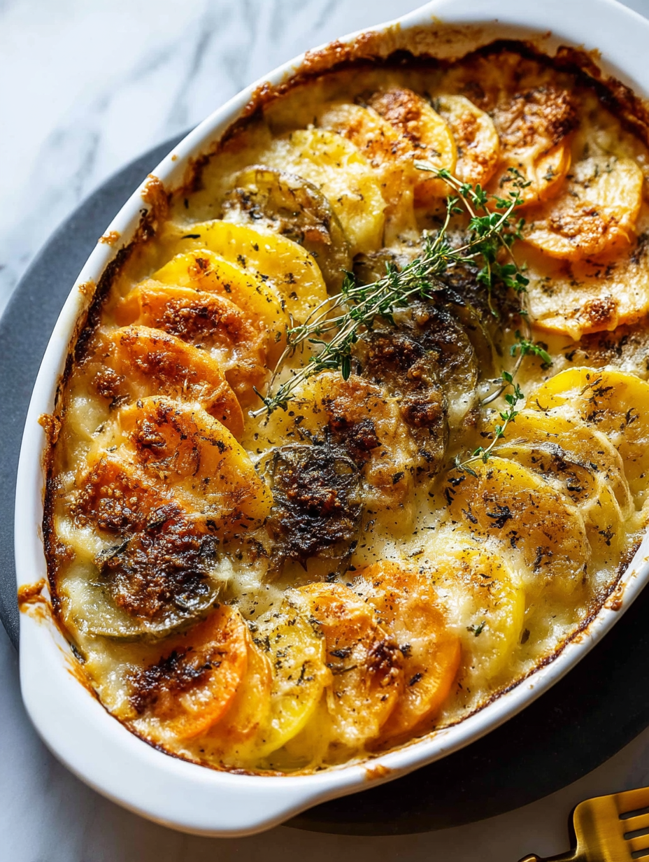 Cheesy Root Veggie Gratin