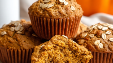 Pumpkin Banana Oat Muffins