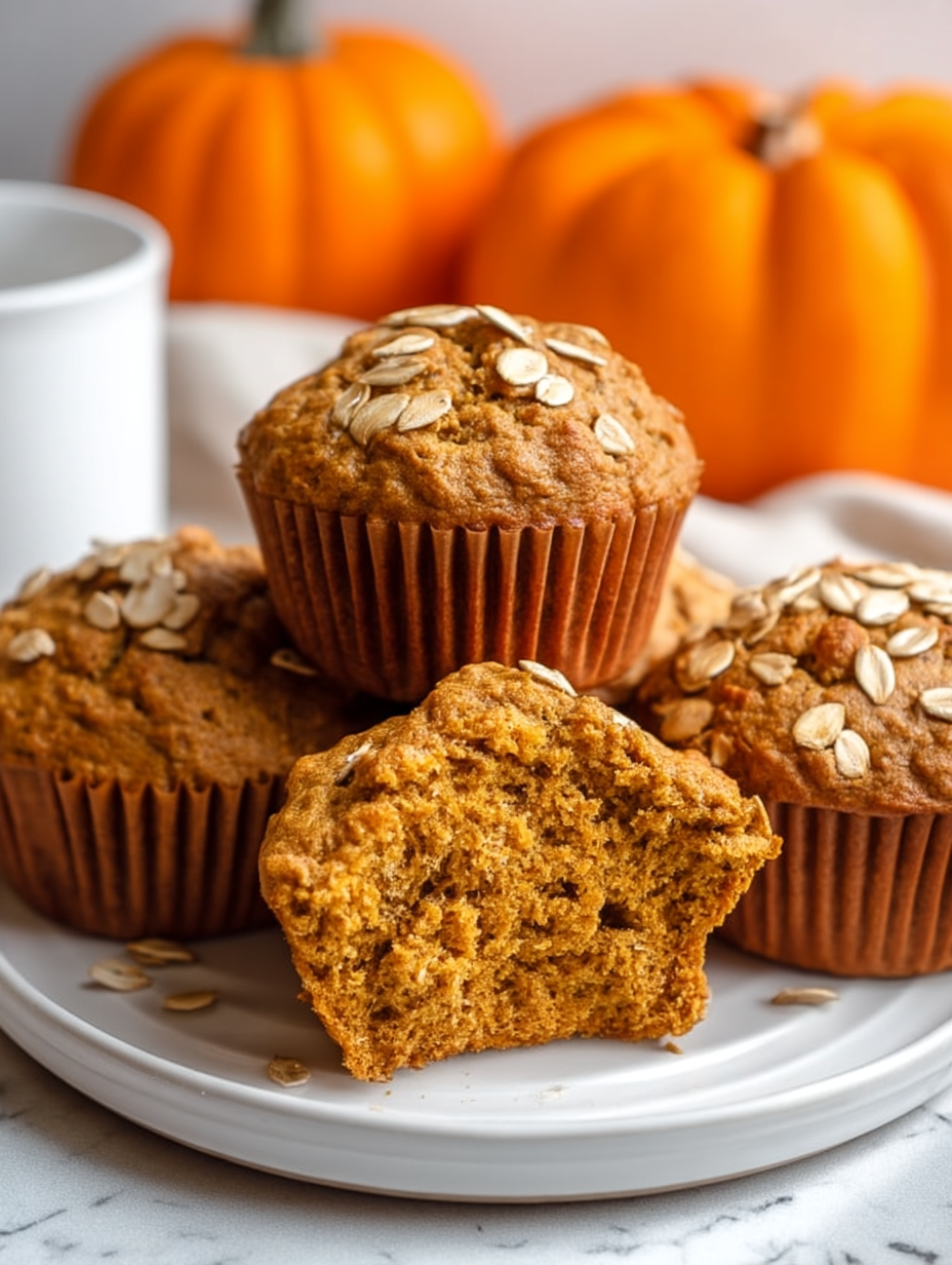 Pumpkin Banana Oat Muffins