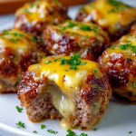 Cheesy Stuffed Meatloaf Bites