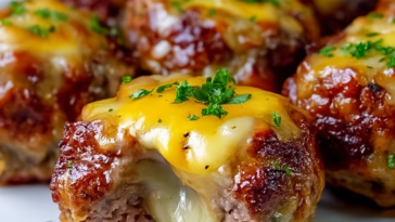 Cheesy Stuffed Meatloaf Bites