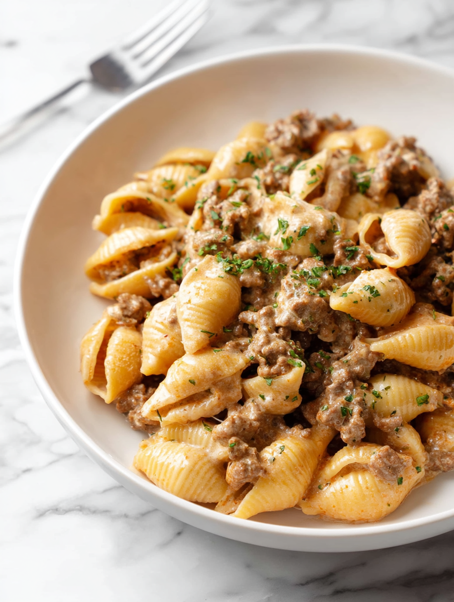 Creamy Beef and Shell