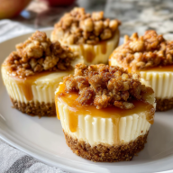 Irresistible Apple Crisp Mini Cheesecakes