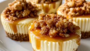 Irresistible Apple Crisp Mini Cheesecakes