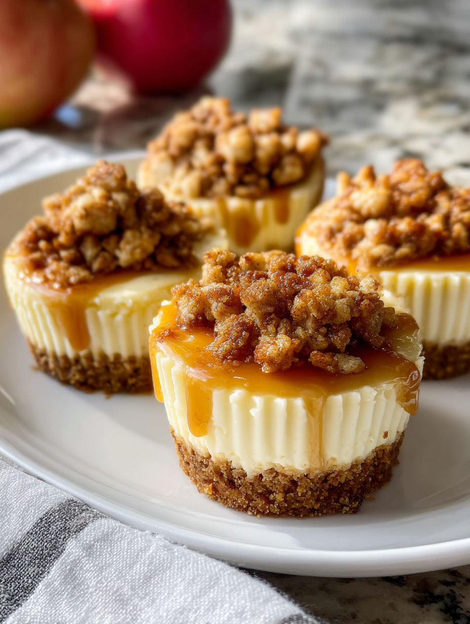 Irresistible Apple Crisp Mini Cheesecakes