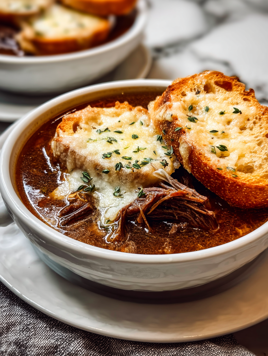 French Onion Beef Short Rib Soup