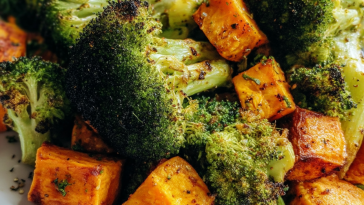 Delicious Roasted Broccoli and Sweet Potatoes