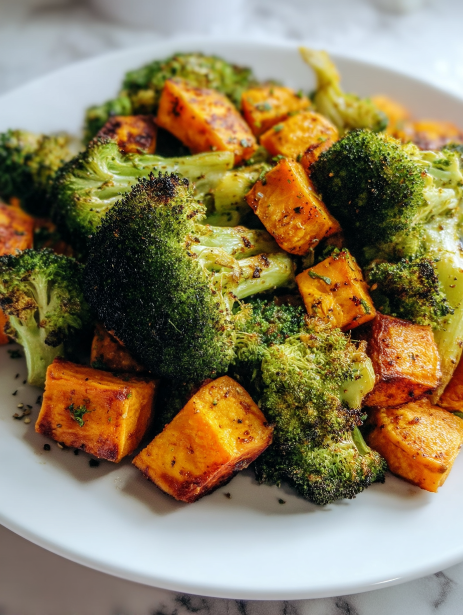 Delicious Roasted Broccoli and Sweet Potatoes