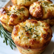 Easy Garlic Rosemary Focaccia Muffins