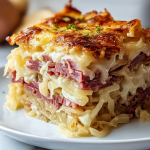 Classic Reuben Bake with Corned Beef, Sauerkraut & Swiss