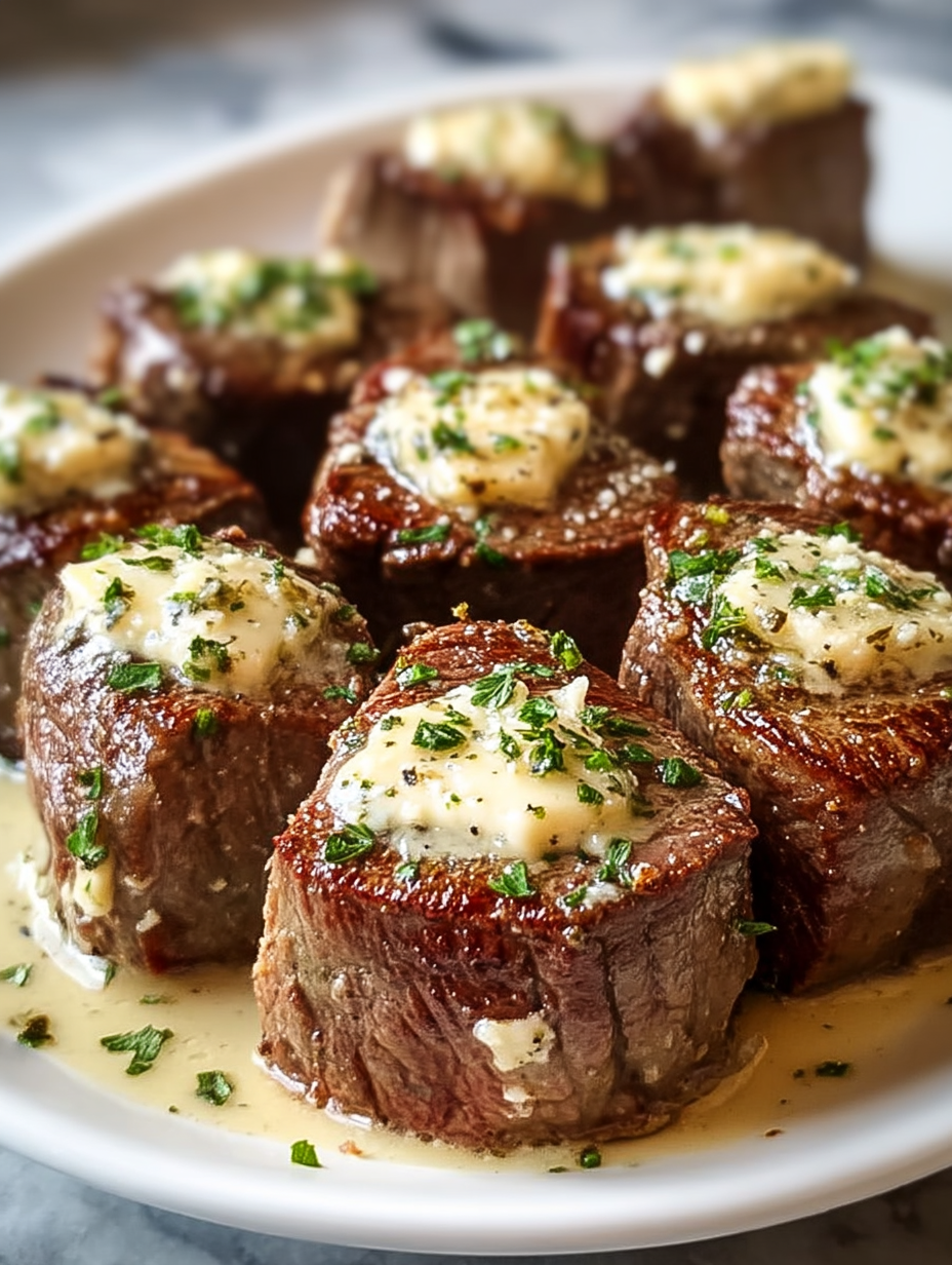 Steak Bites with Garlic Butter and Parmesan