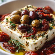 Mediterranean Baked Feta with Olives & Sun-Dried Tomatoes