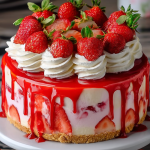 Lavish Decorated Strawberry Cheesecake