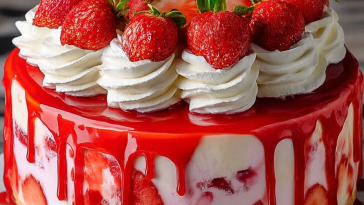 Lavish Decorated Strawberry Cheesecake