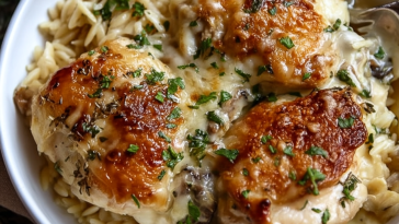 One-Skillet Creamy Chicken with Gruyere & Orzo