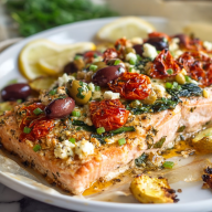 Mediterranean Salmon Bake