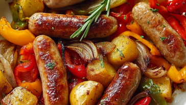 One-Pan Roasted Sausages with Peppers & Potatoes