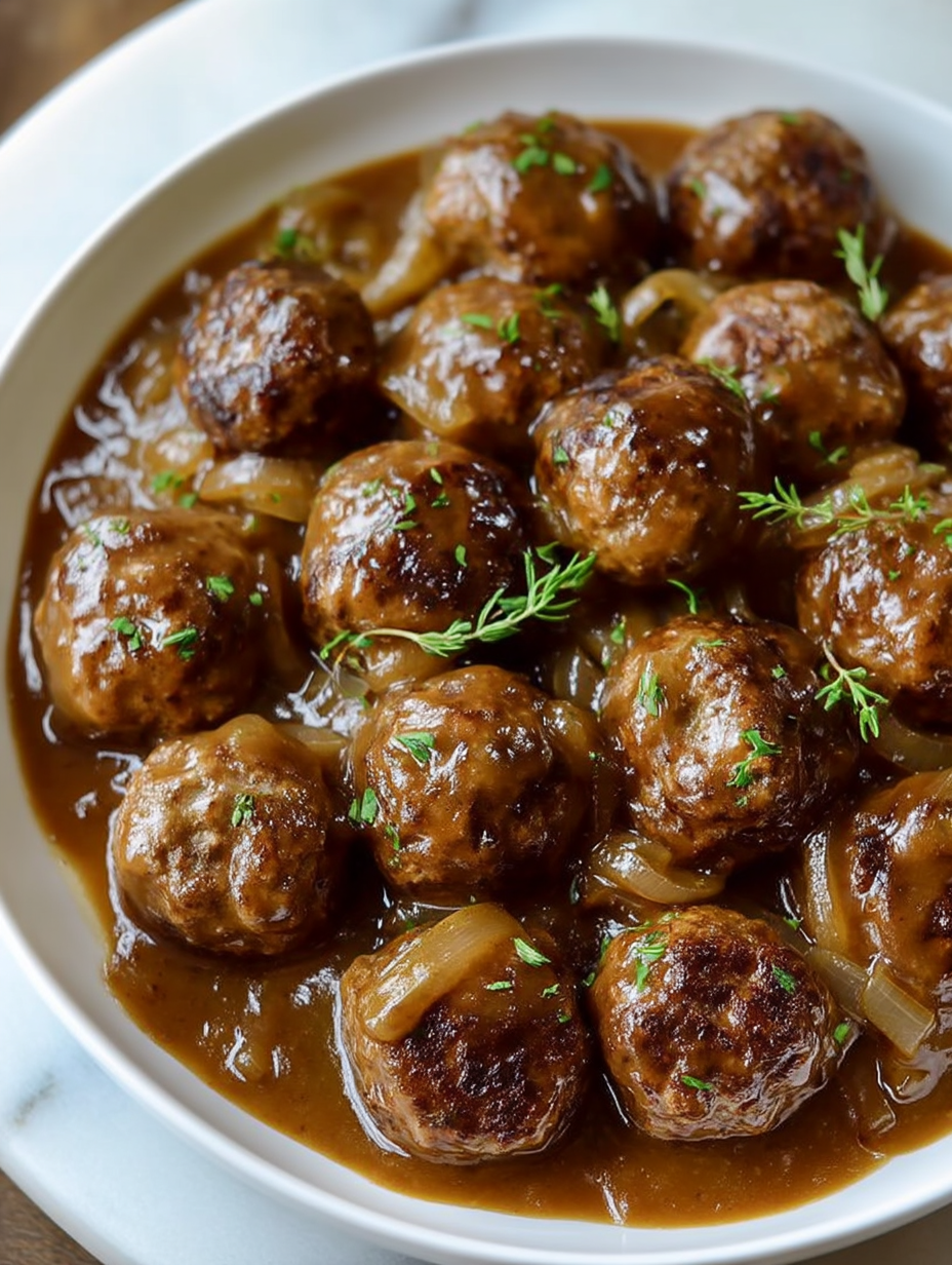 Meatballs in Savory Onion Gravy