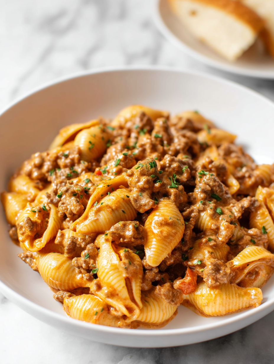 Creamy Beef and Shells