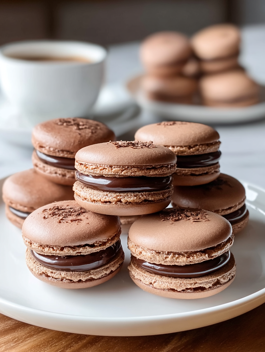 Divine Chocolate Macarons with Ganache Filling
